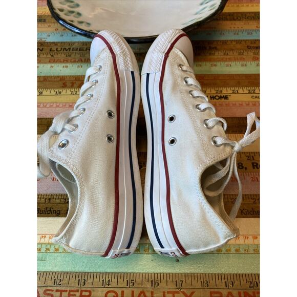 Converse All Star Sneaker Unisex Sz M6.5/W8.5 White Canvas Low Top Lace Up Shoe - Picture 8 of 13
